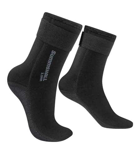 Summshall Neoprene Socks - 3mm Wetsuit Socks for Men & Women - Anti-slip, Warmth for Diving, Snorkeling, Cold Water Swim, Sea Sailing, Kayaking