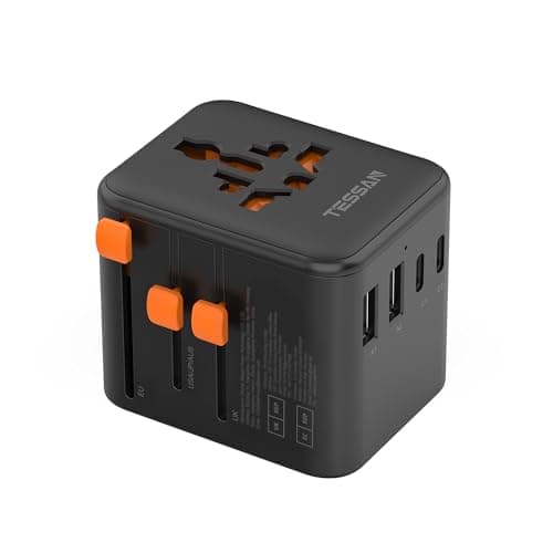 TESSAN Universal Travel Adapter Worldwide with 2 USB C for EU USA AU