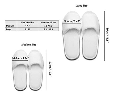 Echoapple Two Size Fit Most Slippers - 5 Pairs of Deluxe Open Toe Disposable Slippers for Spa, Party Guest, Hotel and Travel (6/7.5 UK, White) — view 3
