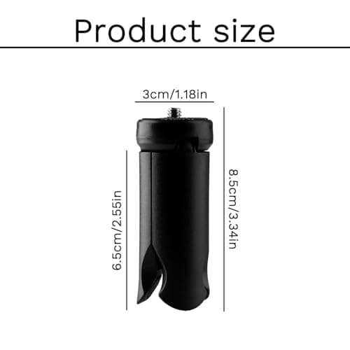Tabanzhe Mini Tripod Desktop Tripod Stand for Pocket 3 & 2 Camera Portable Small Tabletop Mount with 1/4" Screw Hole for Selfie Stick DLSR Digital Cameras,Black — view 2