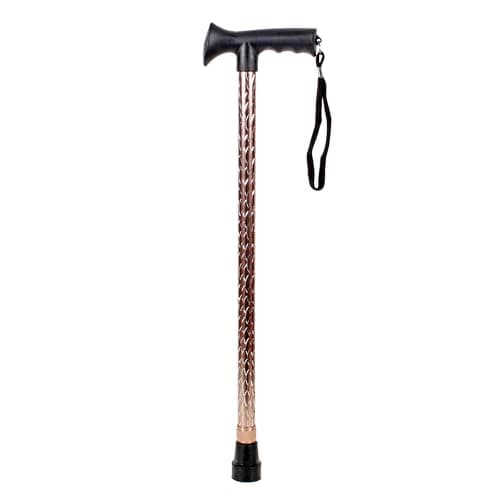 Adjustable Walking Stick Cane with Grip Ergonomic Handle for Men Women (Rose Gold) — view 2