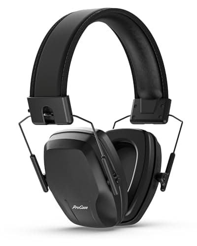 ProCase Slim Ear Defenders SNR 29dB for Adults & Teen Kids, Adjustable Noise Cancelling Headphones, Hearing Protection Earmuffs for Work/Shooting/Construction, Autism Sensory Needs -Black