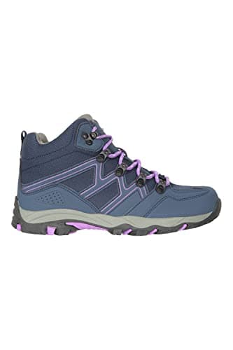 Mountain Warehouse Oscar Kids Walking Boots - Durable Childrens Hiking Shoes, Breathable Girls & Boys Footwear, Suede, Synthetic & Mesh Upper - for Camping & Trekking, Dark Purple, Kids Shoe Size 5 UK — view 2