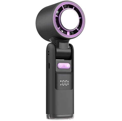 Handheld fan, 4000 mAh, powerful turbo fan, Operated Electric Mini Personal Desk & Neck Fan, Travel Essentials, Holiday Gifts, Pink, Grey.
