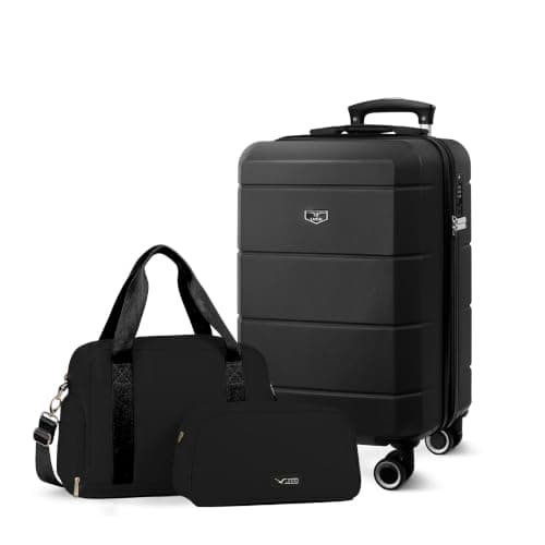 Lugg Jetset 3-Piece Travel Set – 55x35x23 cm Hard Shell Cabin Suitcase, Duffel Bag and Toiletry Bag for Lightweight Airline Hand Luggage and Weekend Travel
