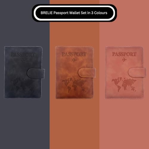 Passport Holder Cover Wallet Case, Vegan Leather Travel Wallet with RFID Blocking, Passport Book Holders, Organiser, Travel Must Haves, Credit Cards, Boarding Passes Covers for Men & Women (Brown) — view 3