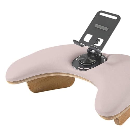 Fiocias U-Shaped Manicure Cushion for Arm Support, Hand Rest for Nail Art, Microfiber PU Faux Leather, Rotating Phone Holder, Suitable for Nail Salons And Hom, Coffee — view 4