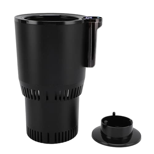 Alomejor Car Drink Cooler Warmer LCD Screen Display Temperature Car Cup Cooler Heater for Road Trip Aluminum (Black) — view 6