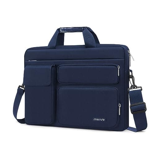 MOSISO Laptop Shoulder Bag 16 inch, 15.6 inch Laptop Case, Navy Blue