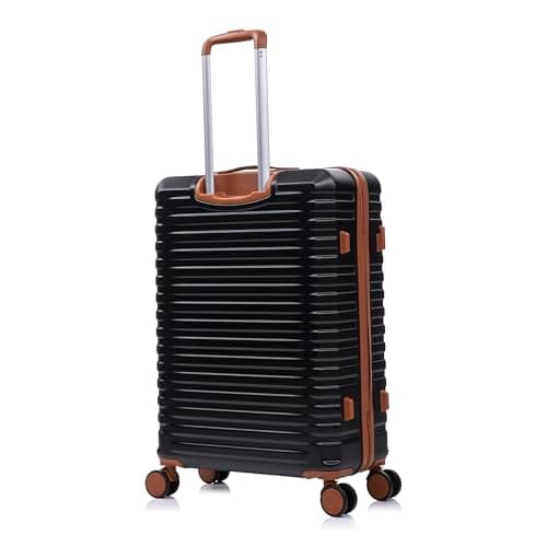 Rocklands Large Suitcase Hard Shell Lightweight 4 Dual Spinner Wheels Trolley Luggage Suitcase Hold Check in Luggage TSA Combination Lock (Black, Medium 24") — view 2