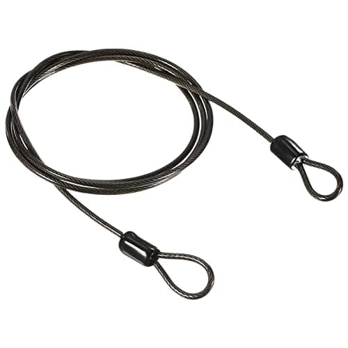 PATIKIL Security Steel Cable 2.5mm x 1m/3.28ft Coated Luggage Lock Wire Rope with Double Loop Black