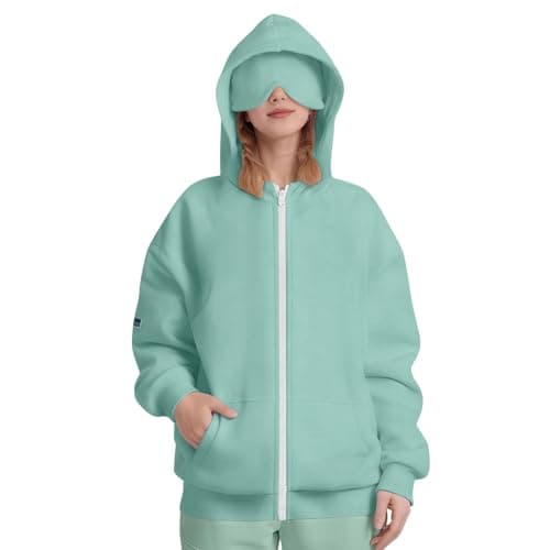 ThiCc Airplane Mode Travel Hoodie – Women's Oversized Comfy Long Sleeve Full Zip Pullover Sweatshirt with Hidden Pocket for Airport Lounge Daily Use Streetwear (Light Grey,L) — view 2