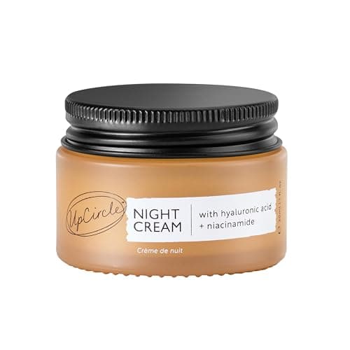 UpCircle Mini Travel Size Night Cream with Hyaluronic Acid + Niacinamide 30ml - Nourishing and Unscented for Sensitive Skin Anti-Ageing Properties - Vegan Cruelty-Free