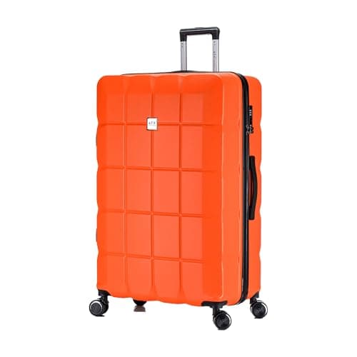 ATX Luggage Extra Large Suitcase Super Lightweight Durable ABS Hard Shell Suitcase with 4 Wheels and Built-in TSA Lock (Orange, 32 Inches,132 Liter)
