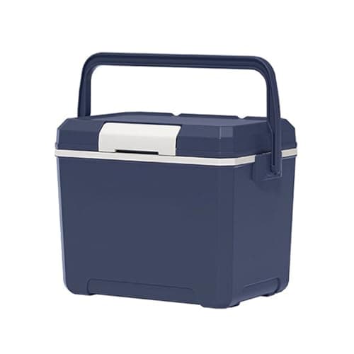 Cool Box 12.5L,Lightweight Portable Ice Cooler with Handle & Lid,Compact Beach Travel Bag, Keeps Food & Drinks Hot or Cold,Insulated Plastic Cooler Box for Camping,Picnic,BBQ, Beach & Travel (Blue)