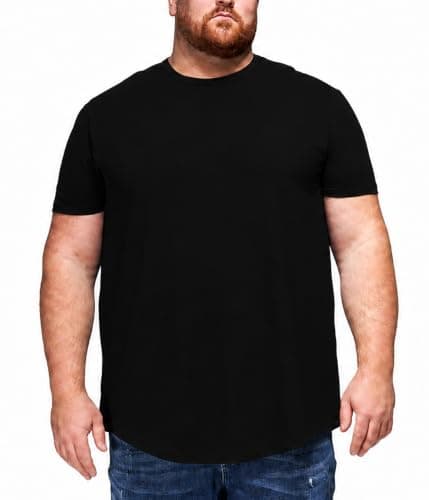 SUNCHIRI Men's Big and Tall Merino Wool T-Shirt Extended Length, Black, 3XL — view 2