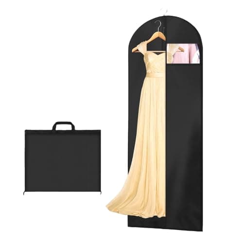 AMFUN Dress Bag,Full Length Travel Suit Bag with Zipper, Dust-proof Clothes Covers Protector Bags,Gown Garment Bag for Long Dresses, 180×60 cm (Black)