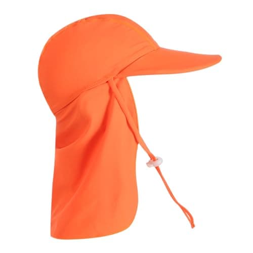 Kids Beach Sun Hat with Neck Flap UPF 50+ Summer Swim Cap with Adjustable Chin Legionnaires Hat Sun Protection Beach Hat Soft Neck Protection Sun Visor Baseball Cap for Travel Holiday Seaside — view 3