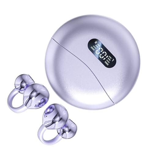 Omquot AI Translation Earphone 144 Languages Bluetooth Translator Device Earbuds for Travel Lightweight Portable Plastic (Purple)