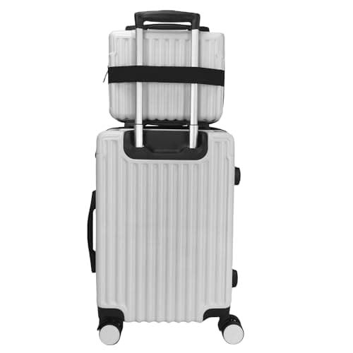 GOODS EMPORIUM Suitcase Set - Cabin Suitcase - Large Medium Small Size Lightweight Suitcases 4 Wheel & Hard Shell - Hand Luggage Bag Flight Carry-ons Travel Cabin Bags (White, Set of 4) — view 4