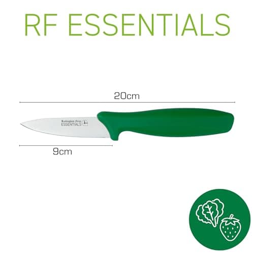 Rockingham Forge Essentials Green Handle Paring Knife 9cm for Salad & Fruit - Coloured Knives for Food Hygiene, Allergen and Intolerance Food Preparation- Colour Coded Stainless Steel Kitchen Knives — view 2