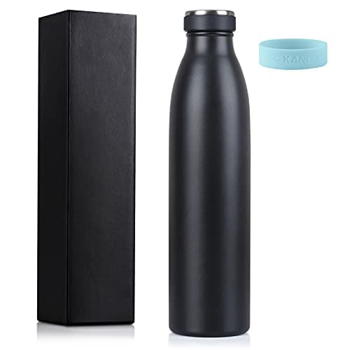 Love-KANKEI 1L Insulated Water Bottles, Stainless Steel Water Bottle Black