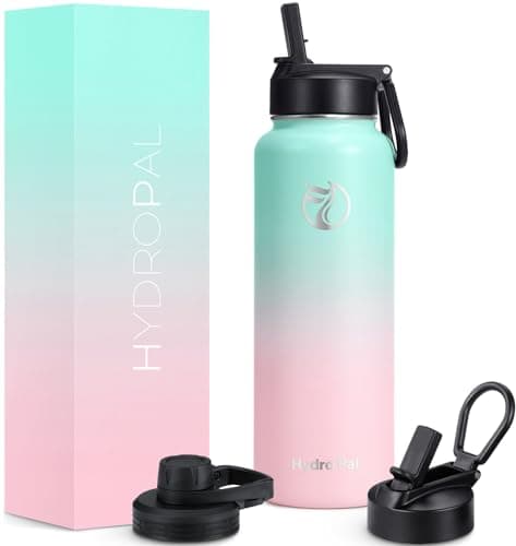 HydroPal Vacuum Insulated 500ml Stainless Steel Water Bottle with Dual Lids