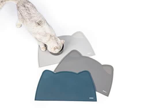OHMO Silicone Cat Food Mat for Food&Water Bowls, 46x25cm, Ash Grey — view 6