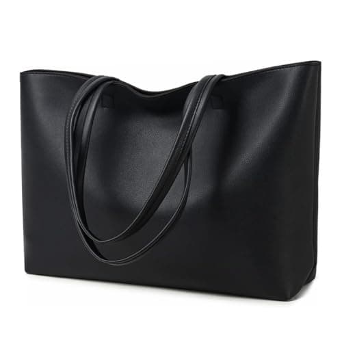 KALIDI Tote Bag Handbags for Women Large with Zip PU Leather School,Work