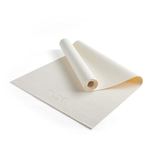 Myga Yoga Mat with Carry Strap – Non-Slip, Lightweight & Durable Exercise Mat for Yoga, Pilates & Fitness – Sweat-Resistant & Easy to Clean – 173cm x 61cm x 4mm – Cream