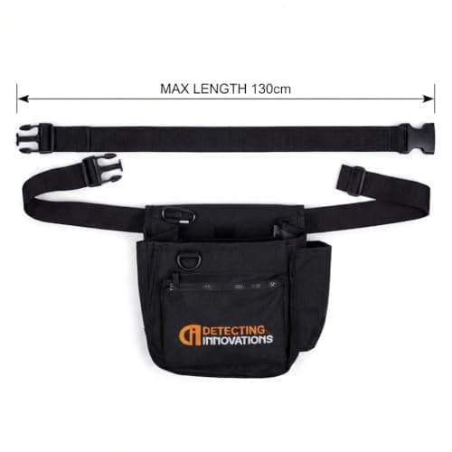 Detecting Innovations Ultimate Waist Pouch for Metal Detecting, Finds Bag with Pinpointer Holster, Durable Metal Detector Accessories (BLACK) — view 2