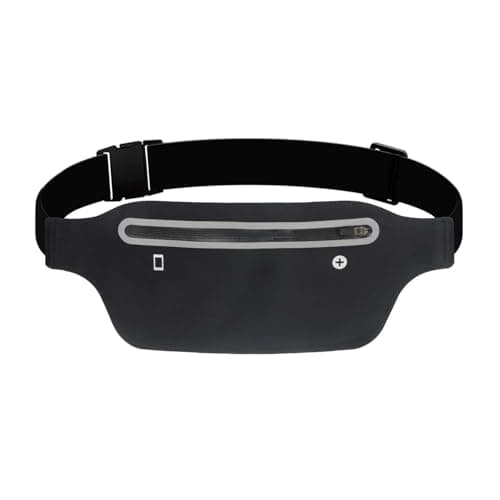 YITORMAN Slim Running Belt,Running Waist Packs,Running Band for iPhone,Waist Bag for Workout Jogging,Walking,Travel Money Belt Running Gift Gear Accessories (Black)