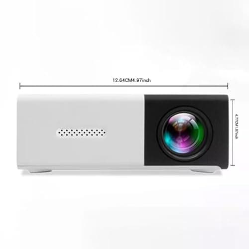 Portable Mini Wireless Projector, Mini 4K 1080P Support Art Projector LED Drawing Projectors Light Box for Tracing Draw Tracing Board Sketching Painting for Home Movie Outdoor (Yellow+White) — view 2