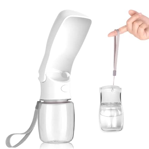 Canareen Foldable Travel Dog Water Bottle for Dog Cat Outdoor(White, 350ml)