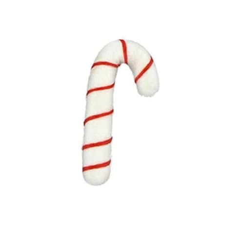 6Pcs Christmas Glitter Candy Cane Christmas Tree Hanging Ornament Candy Cane Crutch Pendant for Christmas Tree Decorations,Felt Wool Walking Stick Candy Christmas Tree Decoration (Red & White)