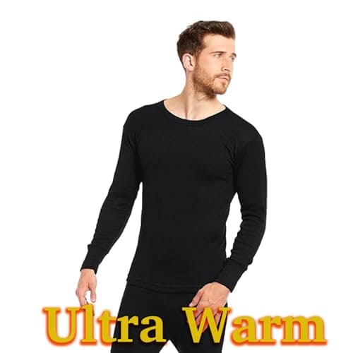 VEARZ® Men Thermals Underwear Long Johns Trouser Winter Baselayer Bottoms Warm Vest T-Shirt Top Full Set Body Warmer For Mens Plus Size S-2XL Charcoal-Long Sleeve-XL — view 4