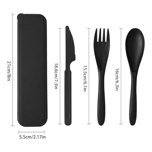 Travel Utensil Set with Case, Plastic Cutlery Sets — view 2