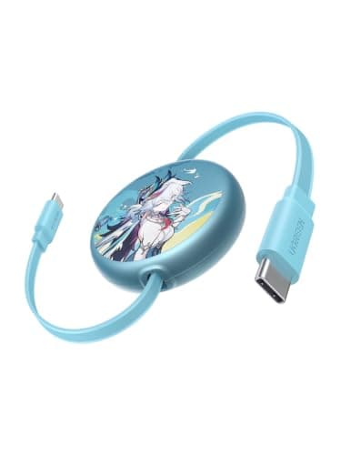 UGREEN Retractable 100W USB C to USB-C Charger Cable, 1M Max, Blue