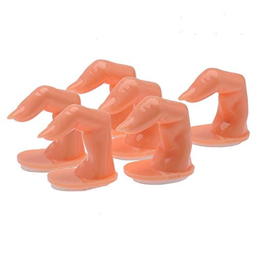 6 x False Nail Art Practice Training Fingers + FREE GIFT Manicure Nail Tips Polish Designing Display Model Nail Art Beginer Practice Training Tool Manicure Display Tip With Nail — view 4