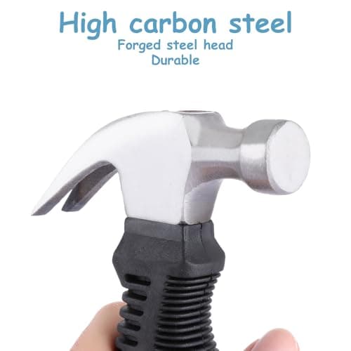 ASelected Stubby Claw Hammer 8 oz Small Hammer with Rubber Handle Mini Camping Hammer for Women Nail Hammer Hammer for Home, DIY, Camping, Tent Stakes — view 4