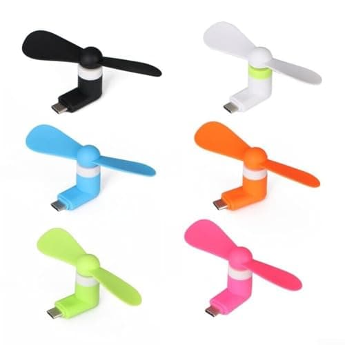 USB-C Portable Small Fan, Silicone Blades and Quiet High-Speed Motor Fan for Mobile Phones and Type-C Devices for Travel Outdoor Activities Use(Green) — view 2