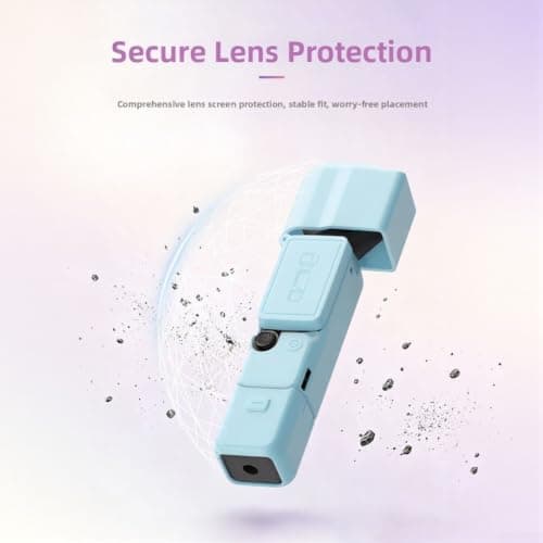 JoyousMall Soft Silicone Cases for DJI for Osmo Pocket 4, Shockproof Skin Protective Case Cover with Screen Protector & Lanyard, Anti-Scratch Action Camera Accessories(Mint Green) — view 3