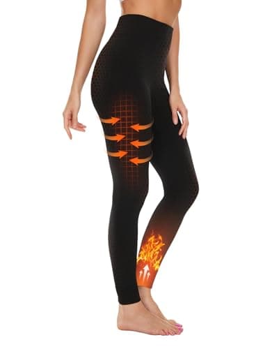 SIMIYA Womens Thermal Leggings, High Waisted Long Johns for Ladies, Winter Thermal Bottoms Pants for Walking Skiing and Daily Wear (Black,L/XL)