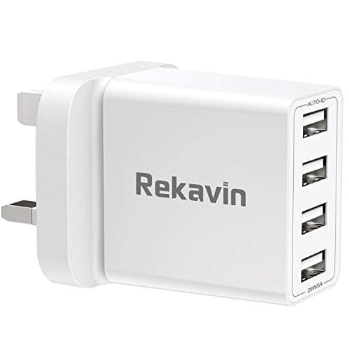 USB Plug,Multi USB Charger Plugs Adaptor UK Phone Plugs with 4 USB Port