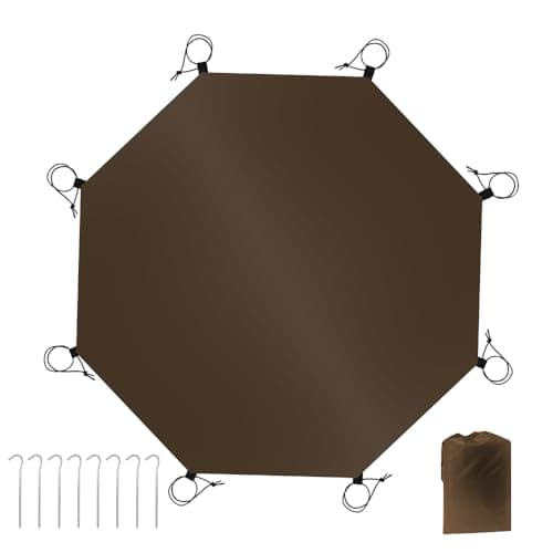 Top Lander Waterproof Ground Sheets Multifunction Tent Carpet Ultralight Tent Footprint for Camping Tarp Awning Bivvy Survival (Brown, 380x380cm)