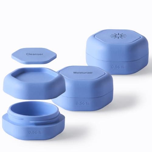 Cadence Capsules - Basic Skincare Set, Pacific - Three Small Containers with Magnetic Lids - 100% Leak Proof and TSA Approved for Travel and Carry On, Minimalist & Stackable (0.56 oz Each)