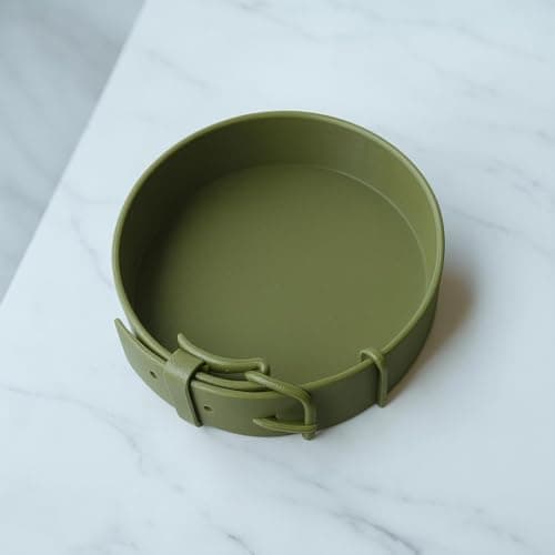Amigo Pet Bowl – Portable 3D Printed Dog & Cat Bowl – Plastic Bowls for Cats and Dogs – Eco-Friendly Feeding Dishes (Olive Green)