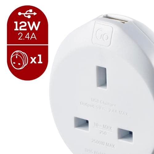 Go Travel UK to Australia, China Plug Adapter with USB-A, earthed & compact — view 4