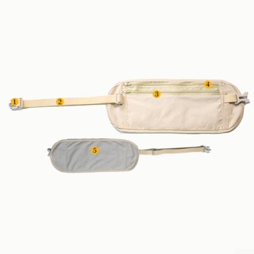 Slim Waistpack for Running and Travel - Anti Theft Security Belt with Hidden Zipper - Breathable Mesh Money Pouch for Passport 34x13cm(Yellow) — view 6