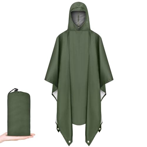 Vicloon Waterproof Poncho Adult Lightweight Reusable Adult Poncho,Multi-use